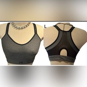 UNDER ARMOUR Sports Bra Size Large Adjustable Straps Mesh Back Racerback